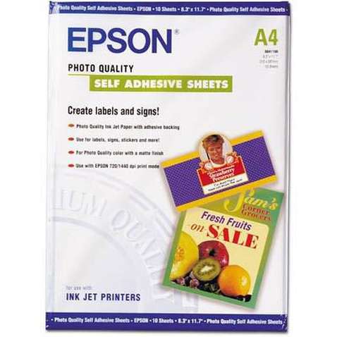 Папір Epson A4 Photo Quality Self AdhesiveSheet (C13S041106)