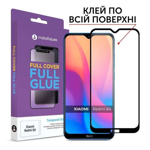 Захисне скло MakeFuture для Xiaomi Redmi 8A Full Cover Full Glue, 0.33 mm (MGF-XR8A)