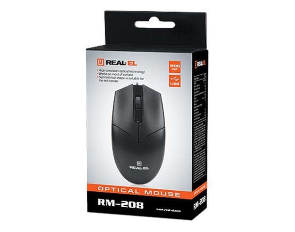 Миша REAL-EL RM-208 Black USB