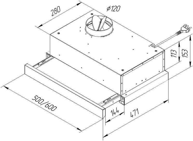 Витяжка  Pyramida TL 60 SLIM BL