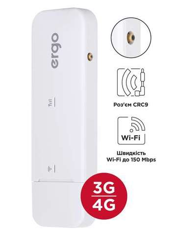 Модем Ergo W02 3G/4G USB Wi-Fi w/ant.connector