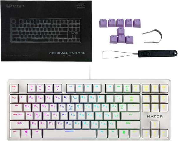 Клавіатура Hator Rockfall Evo TKL Optical ENG/UKR/RUS (HTK-631) White USB