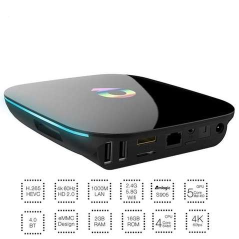 Медіаплеєр OTT TV Q-BOX-16G UHD 4K / IPTV, Amlogic S905