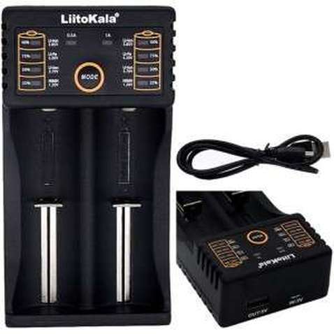 Зарядний пристрій для акумуляторів Liitokala Lii-202, Ni-Mh/Li-ion/Li-Fe/LiFePO4, USB, Powerbank, LED, Box