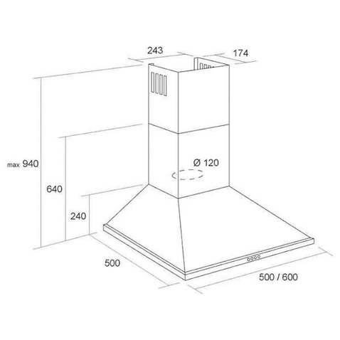 Витяжка PYRAMIDA KH 50 BL