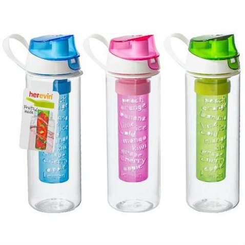 Пляшка для води HEREVIN Fruit MIX BGP з інфузером 0.65 л д/спорта (161557-000)