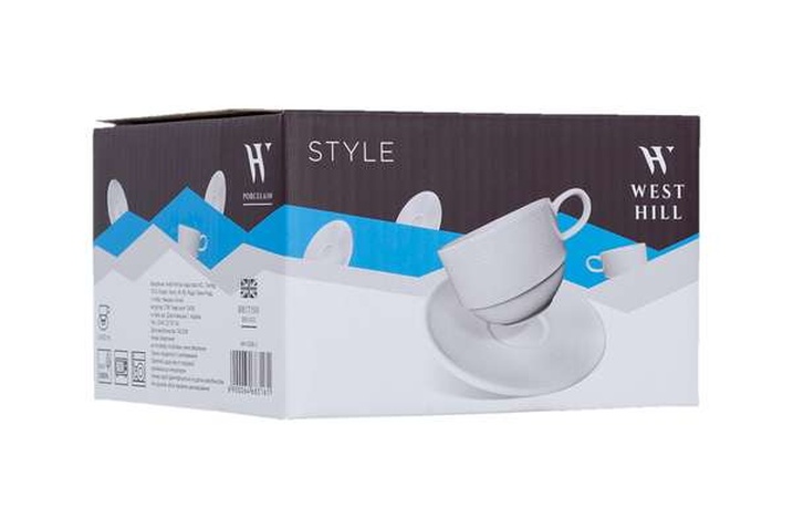 Чашка WESTHILL STYLE /НАБІР/ 2х100 мл з блюдцем в уп. (WH-3106-2)