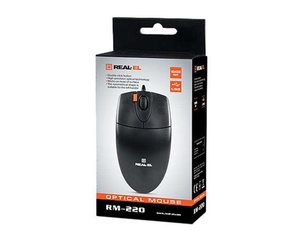 Мишка REAL-EL RM-220 Black USB