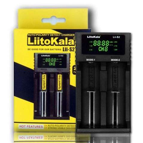 Зарядний пристрій для акумуляторів Liitokala Lii-S2, 2 канала, Ni-Mh/Li-ion/LiFePo4, USB, LCD, Box