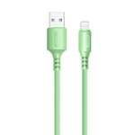 Кабель Lightning ColorWay USB-Lightning, soft silicone, 2.4А, 1м, Green (CW-CBUL042-GR)