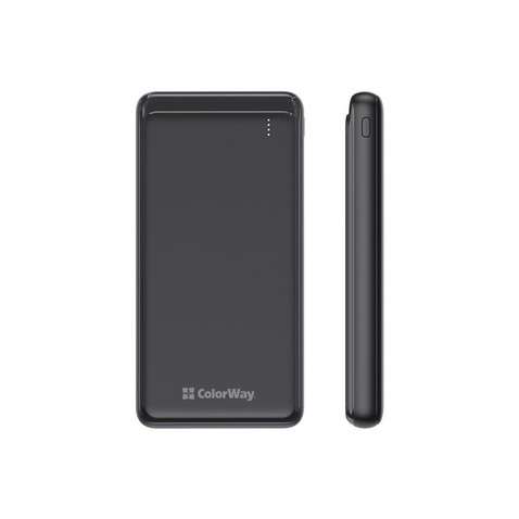 Зовнішній акумулятор (Power Bank) ColorWay Slim PD 10000mAh Black (CW-PB100LPG3BK-PD)