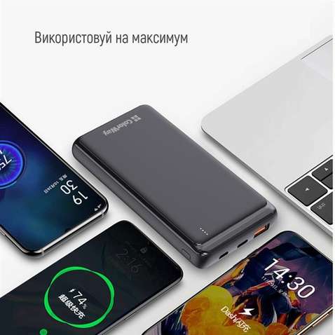 Зовнішній акумулятор (Power Bank) ColorWay Slim PD 10000mAh Black (CW-PB100LPG3BK-PD)