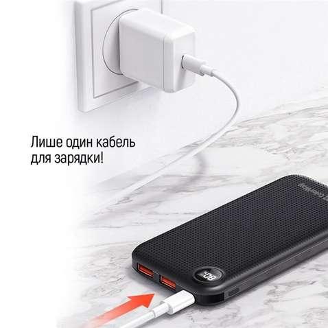 Зовнішній акумулятор (Power Bank) Colorway 10000mAh LCD (USB QC3.0 + USB-C PowerDelivery 22.5W) Black