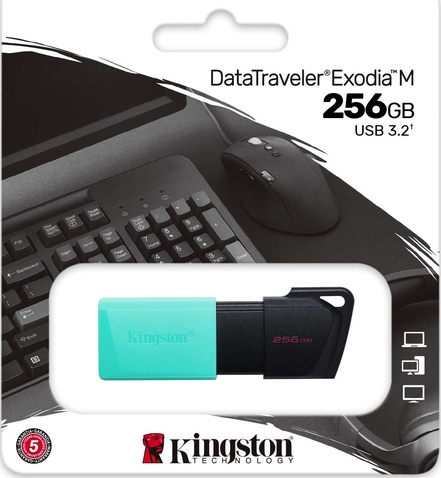 Флешка USB3.2 256GB Kingston DataTraveler Exodia M Black/Teal (DTXM/256GB)