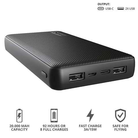 Зовнішній акумулятор (Power Bank) TRUST Primo ECO 20000 mAh Black