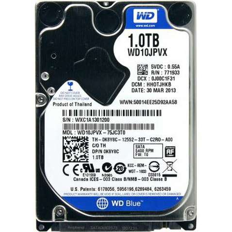 Жорсткий диск для ноутбука 2.5" 1TB WD (WD10JPVX)