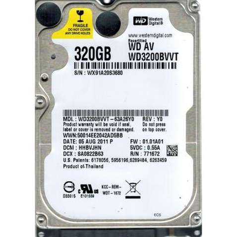 Жорсткий диск для ноутбука 2.5" 320GB WD (# WD3200BVVT-63A26Y0 #)