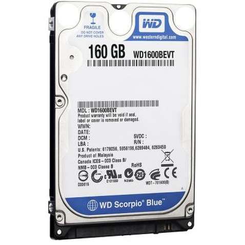 Жорсткий диск для ноутбука 2.5" 160GB WD (#WD1600BEVT#)