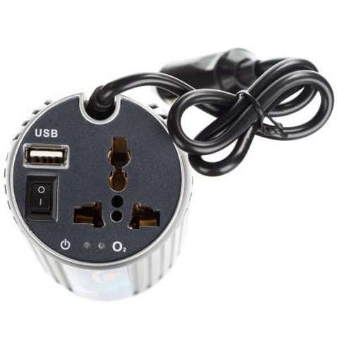 Автомобільний інвертор Porto 12V/220V 150W, USB, ионизатор, Silver (MNY-150)