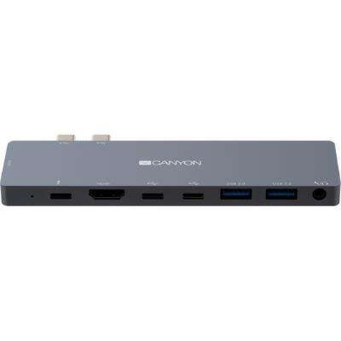 Порт-реплікатор Canyon Docking Station with 8 port, 1*Type C PD100W+2*Type C, Input (CNS-TDS08DG)