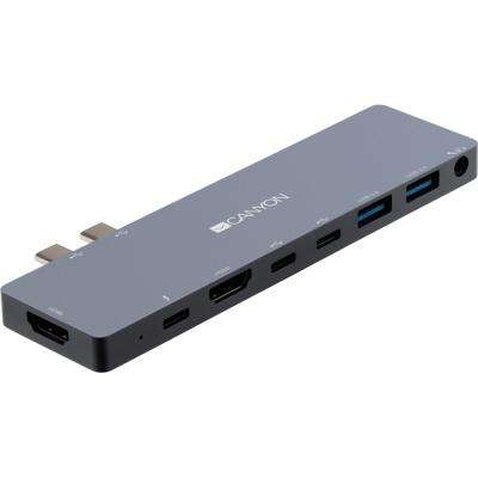 Порт-реплікатор Canyon Docking Station with 8 port, 1*Type C PD100W+2*Type C, Input (CNS-TDS08DG)