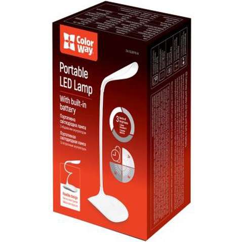 Настільна лампа ColorWay LED Portable & Flexible with built-in accumulator (CW-DL06FPB-W)