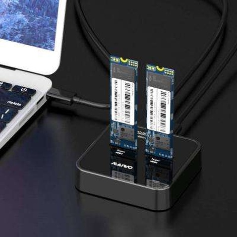 Док-станція Maiwo 2*NVMe M.2 SSD Key M/B+M USB 3.1 Gen2 Type-C (K3016P)