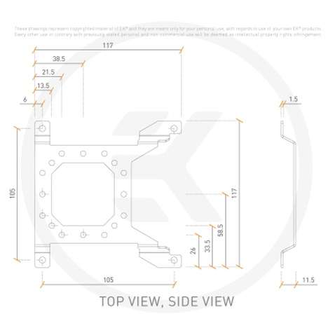 Кріплення для СВО Ekwb EK-Loop Uni Pump Reservoir Bracket - 120mm (3831109824689)