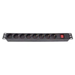 Силовий блок Eserver 19" 8 розеток, выкл., алюм. корпус PDU 220В, 16А (WT-2261A-GER-8WAY-WO)