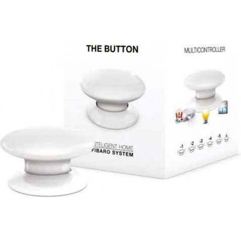 Кнопка управління бездротовими вимикачами Fibaro The Button, Z-Wave, 3V ER14250, біла (FGPB-101-1_ZW5)