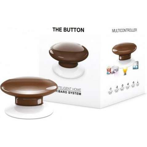 Кнопка управління бездротовими вимикачами Fibaro The Button, Z-Wave, 3V ER14250, коричнева (FGPB-101-7_ZW5)