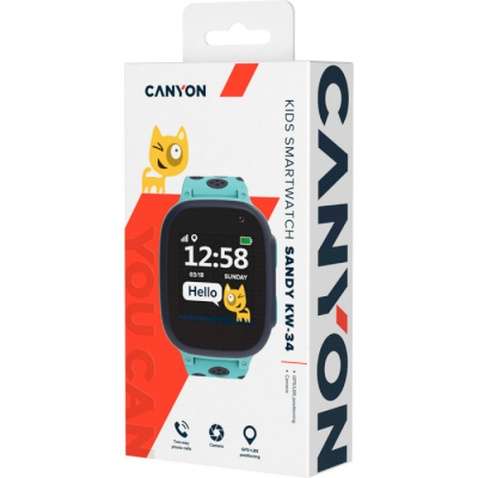 Смарт-годинник Canyon CNE-KW34BL Kids smartwatch Sandy, Blue (CNE-KW34BL)