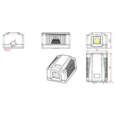 Розетка мережева Cablexpert RJ45x1 FTP, cat.6 (NCAC-1F6-01)