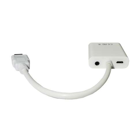 Адаптер HDMI to VGA F(Monitor) для подкл. PS3/PS4, аудио и кабель USB в компл. White