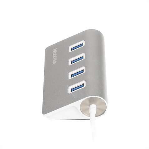 Концентратор  Maxxter USB 3.0 Type-A 4 ports silver (HU3A-4P-01)