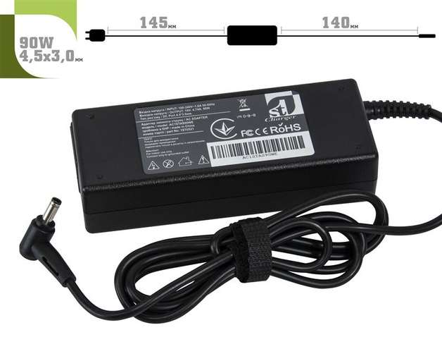 Блок живлення  1StCharger для ноутбука Asus 90W 19V 4.74A 4.5x3.0 + кабель живлення Retail BOX