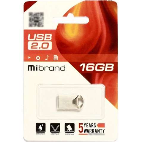 Флешка 16Gb USB 2.0 Mibrand Hawk (MI2.0/HA16M1S) Silver
