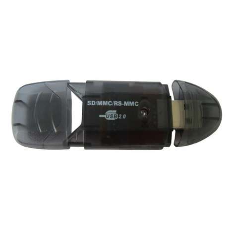 Кардрідер STLab USB2.0 для карт SD/ SDHC/ MMC /RS-MMC пластик чорний U-371 black