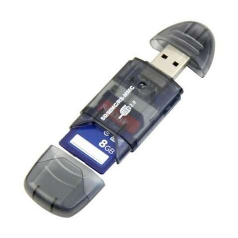 Кардрідер STLab USB2.0 для карт SD/ SDHC/ MMC /RS-MMC пластик чорний U-371 black