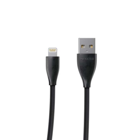 Кабель Lightning 1m USB 2.0 / Lightning Maxxter преміум Black