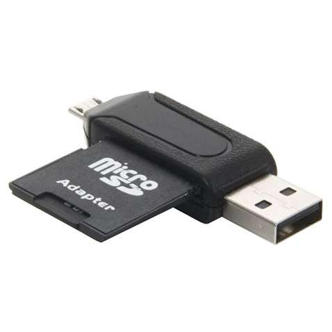 Кардридер STLab USB Micro USB male на microSD, microSDHC, SD, SDHC, SDXC, USB пластик