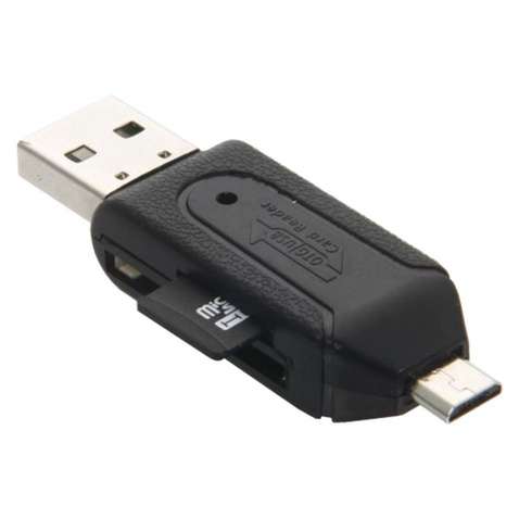 Кардридер STLab USB Micro USB male на microSD, microSDHC, SD, SDHC, SDXC, USB пластик
