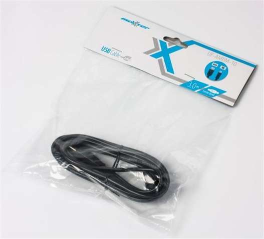 Кабель USB (AM/BM) 3m Maxxtro UF-AMBM-10 (к принтеру, сканеру), ферритовый фильтр Black