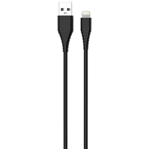 Кабель  ColorWay USB-Lightning (PVC), 2.4А, 1м, Black (CW-CBUL024-BK)