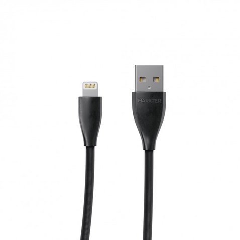 Кабель Lightning 1m USB 2.0 / Lightning Maxxter преміум Black