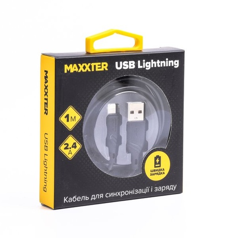 Кабель  Maxxter USB-Lightning 1м  (UB-L-USB-02-1m)