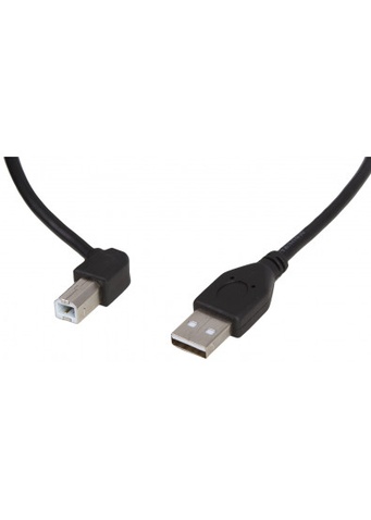 Кабель USB (AM/BM) 1.8m Cablexpert (CCP-USB2-AMBM90-6) угловой (к принтеру, сканеру) премиум Black