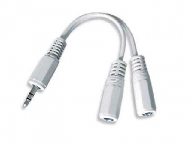 Аудіокабель Cablexpert 3.5 mm-2х3.5 mm 0.1 м, стерео, White