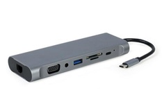Концентратор USB  Cablexpert USB-C 8-в-1 (A-CM-COMBO8-01)