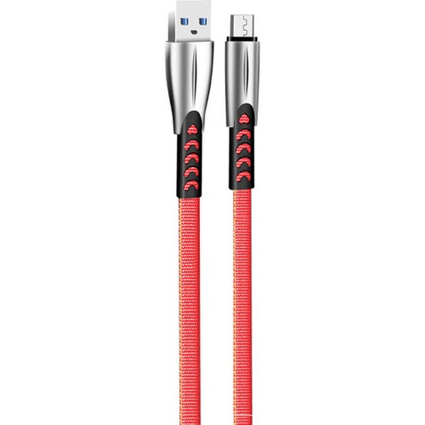 Кабель USB  Colorway USB - MicroUSB (zinc alloy) 2.4А 1м червоний